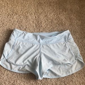 Light Blue lululemon run speed shorts- size 6